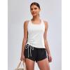 imageBlooming Jelly Womens Workout Tank Tops Sleeveless Running Athletic Shirts Drawstring Racerback Gym Clothes 2025White