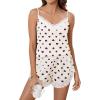 imageBlooming Jelly Womens Cami Pajama Sets Cute Heart Printed Pjs Sexy Sleepwear 2 Piece V Neck Pj Sets Cozy LoungewearApricot