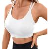 imageBlooming Jelly Womens Sports Bras High Support Yoga Bra Criss Cross Back Workout Tank TopsWhite