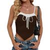 imageBlooming Jelly Womens Summer Crop Tank Tops Sexy Going Out Outfits 2025 Sleeveless Shirt Y2k Camisole Fashion ClothesBrown