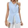 imageBlooming Jelly Womens Summer Tank Tops Button Down Sleeveless Vest Dressy Casual Blouses Business V Neck OutfitsBlue