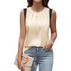 imageBlooming Jelly Womens Summer Tank Tops Color Block Business Casual Outfits Satin Silk Sleeveless Shirts 2025Apricot