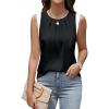 imageBlooming Jelly Womens Summer Tank Tops Color Block Business Casual Outfits Satin Silk Sleeveless Shirts 2025Black
