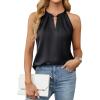 imageBlooming Jelly Womens Summer Tank Tops Satin Business Dressy Casual Blouses Sleeveless Halter Trendy Work Shirts 2025Black