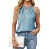 imageBlooming Jelly Womens Summer Tank Tops Satin Business Dressy Casual Blouses Sleeveless Halter Trendy Work Shirts 2025Turquoise