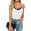 imageBlooming Jelly Womens Tank Top with Built in Bra Ribbed Sleeveless Shirts Cute Summer Camisoles Trendy Clothes 2025White
