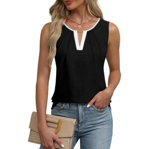 imageBlooming Jelly Womens Business Casual Tank Top Summer Sleeveless Outfits 2025 Spring Trendy Dressy Work ShirtBlack White