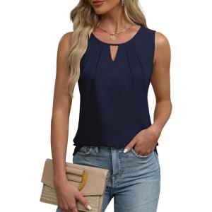 imageBlooming Jelly Womens Business Casual Tank Top Summer Sleeveless Outfits 2025 Spring Trendy Dressy Work ShirtBlue