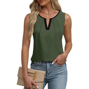 imageBlooming Jelly Womens Business Casual Tank Top Summer Sleeveless Outfits 2025 Spring Trendy Dressy Work ShirtGreen Black