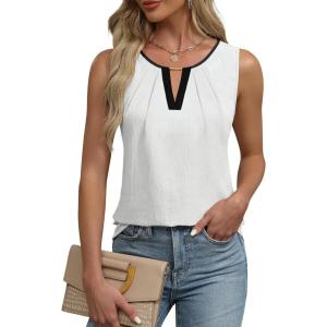 imageBlooming Jelly Womens Business Casual Tank Top Summer Sleeveless Outfits 2025 Spring Trendy Dressy Work ShirtWhite Black