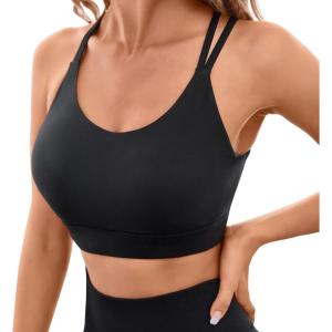 imageBlooming Jelly Womens Sports Bras High Support Yoga Bra Criss Cross Back Workout Tank TopsBlack