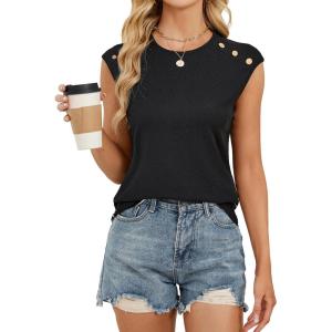 imageBlooming Jelly Womens Summer Tank Tops Sleeveless Business Casual Outfits 2025 Dressy Work Shirts Spring ClothesBlack