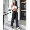 imageBlooming Jelly Cargo Pants for Women Lightweight Y2K Pants Casual Wide Leg Hiking Pants with Pockets Parachute PantsBlack