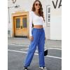 imageBlooming Jelly Cargo Pants for Women Lightweight Y2K Pants Casual Wide Leg Hiking Pants with Pockets Parachute PantsBlue