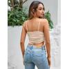 imageBlooming Jelly Women Sexy Casual Crop Tank Tops Summer Going Out Top Asymmetrical Hem Y2k Spaghetti Strap Tank Top ShirtApricot
