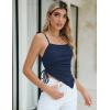 imageBlooming Jelly Women Sexy Casual Crop Tank Tops Summer Going Out Top Asymmetrical Hem Y2k Spaghetti Strap Tank Top ShirtDeep Blue