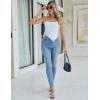 imageBlooming Jelly Women Sexy Casual Crop Tank Tops Summer Going Out Top Asymmetrical Hem Y2k Spaghetti Strap Tank Top ShirtWhite