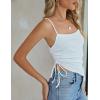 imageBlooming Jelly Women Sexy Casual Crop Tank Tops Summer Going Out Top Asymmetrical Hem Y2k Spaghetti Strap Tank Top ShirtWhite
