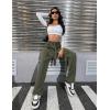 imageBlooming Jelly Womens High Waisted Baggy Cargo Pants Flap Pocket Y2K Pants Drawstring Relaxed Fit Pants 2023Barmy Green