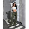 imageBlooming Jelly Womens High Waisted Baggy Cargo Pants Flap Pocket Y2K Pants Drawstring Relaxed Fit Pants 2023Barmy Green