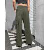 imageBlooming Jelly Womens High Waisted Baggy Cargo Pants Flap Pocket Y2K Pants Drawstring Relaxed Fit Pants 2023Barmy Green