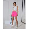imageBlooming Jelly Womens High Waisted Running Shorts Athletic Workout Shorts Quick Dry Pants with Zipper PocketBright Pink