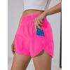 imageBlooming Jelly Womens High Waisted Running Shorts Athletic Workout Shorts Quick Dry Pants with Zipper PocketBright Pink