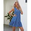 imageBlooming Jelly Womens Summer Chiffon Dresses Floral Flowy Sleeveless Sundresses Casual Beach V Neck Sun Dress with PocketsBlue Floral Print