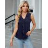 imageBlooming Jelly Womens Summer Tank Tops V Neck Ruffle Sleeveless Business Casual Outfit Ladies Trendy Work Dressy BlouseNavy Blue
