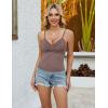 imageBlooming Jelly Womens Summer Tank Tops with Built in Bra Twist Front Camisole Tops 2025 Casual Sleeveless Slim FitKhaki