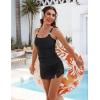 imageBlooming Jelly Womens Tankini Swimsuits Tummy Control Bathing Suit Modest Swim Suits 2025 Two Piece Mesh Metal SwimwearBlack