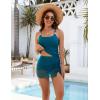 imageBlooming Jelly Womens Tankini Swimsuits Tummy Control Bathing Suit Modest Swim Suits 2025 Two Piece Mesh Metal SwimwearDark Cyan