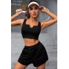 imageBlooming Jelly Womens Two Piece Lounge Sets 2 Piece Shorts Outfits Sets Sleeveless Crop Tank and Shorts SweatsuitsBlack
