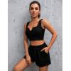 imageBlooming Jelly Womens Two Piece Lounge Sets 2 Piece Shorts Outfits Sets Sleeveless Crop Tank and Shorts SweatsuitsBlack