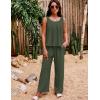 imageBlooming Jelly Womens Two Piece Sets Lounge Holiday Outfits Linen Matching Sets Clothing Dressy Jumpsuits with PantsArmy Green