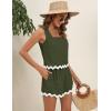 imageBlooming Jelly Womens Two Piece Sets Vacation Outfits Cruise Beach Summer Resort Wear Shorts Matching Sets 2025Army Green