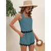 imageBlooming Jelly Womens Two Piece Sets Vacation Outfits Cruise Beach Summer Resort Wear Shorts Matching Sets 2025Blue
