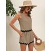 imageBlooming Jelly Womens Two Piece Sets Vacation Outfits Cruise Beach Summer Resort Wear Shorts Matching Sets 2025Khaki