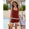imageBlooming Jelly Womens Two Piece Sets Vacation Outfits Cruise Beach Summer Resort Wear Shorts Matching Sets 2025Rust Orange