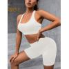 imageBlooming Jelly Womens Workout Sets Yoga 2 Piece Outfits Square Neck Racerback Crop Tank High Waist Shorts Gym SetBeige