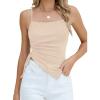 imageBlooming Jelly Women Sexy Casual Crop Tank Tops Summer Going Out Top Asymmetrical Hem Y2k Spaghetti Strap Tank Top ShirtApricot
