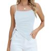 imageBlooming Jelly Women Sexy Casual Crop Tank Tops Summer Going Out Top Asymmetrical Hem Y2k Spaghetti Strap Tank Top ShirtWhite