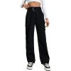 imageBlooming Jelly Womens High Waisted Baggy Cargo Pants Flap Pocket Y2K Pants Drawstring Relaxed Fit Pants 2023Bblack