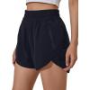 imageBlooming Jelly Womens High Waisted Running Shorts Athletic Workout Shorts Quick Dry Pants with Zipper PocketNavy Blue