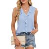 imageBlooming Jelly Womens Summer Tank Tops V Neck Ruffle Sleeveless Business Casual Outfit Ladies Trendy Work Dressy BlouseLight Blue
