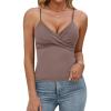 imageBlooming Jelly Womens Summer Tank Tops with Built in Bra Twist Front Camisole Tops 2025 Casual Sleeveless Slim FitKhaki