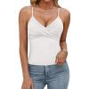 imageBlooming Jelly Womens Summer Tank Tops with Built in Bra Twist Front Camisole Tops 2025 Casual Sleeveless Slim FitWhite