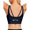 imageBlooming Jelly Womens Supportive Sports Bras Yoga Sports Bra Cut Out Back Running Bra with Removable Pad 2024Black