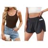 imageBlooming Jelly Womens Workout Shorts ampamp Ribbed Tank Tops Bundle  Perfect Combo for Active Lifestyles M BlackampampBrown