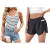 imageBlooming Jelly Womens Workout Shorts ampamp Ribbed Tank Tops Bundle  Perfect Combo for Active Lifestyles M BlackampampWhite Striped